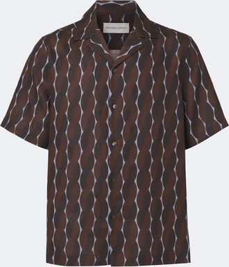 Frescobol Carioca Camicia bowling Roberto in lino con stampa