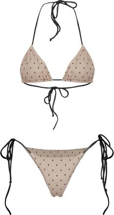 Red Valentino Elegant Tweedelig Outfit voor de Zomer - Dames - Bikinis - Beige - XS - Tweed - Badmode