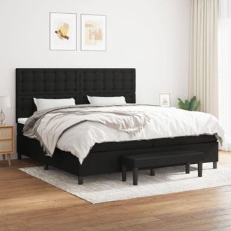 vidaXL Vidaxl - Cama Box Spring Con Colch&oacute;n Tela Negro 200x200 Cm