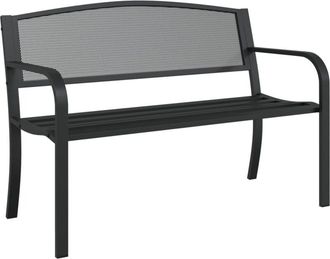 vidaXL Garden Bench 119 cm Black Steel vidaXL