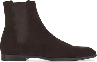 Ferragamo Womens Chelsea Leather Boots In Cedar Brown