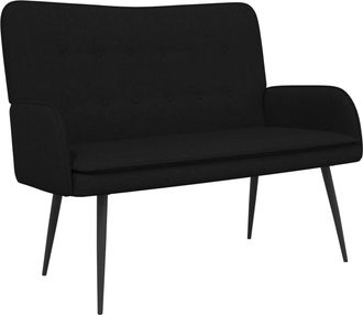 vidaXL Sof&aacute; De 2 Plazas Negro 115 X 61 X 87 Cm Tela Vidaxl
