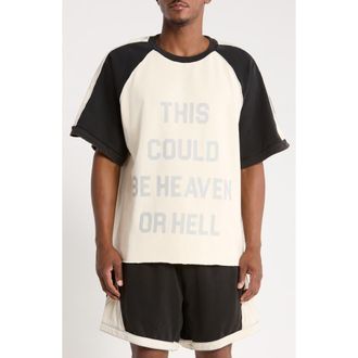 Diet Starts Monday Heaven or Hell Raglan T-Shirt in Cream/vintage Black at Nordstrom, Size Xx-Large