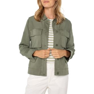 Liverpool L.A. Cargo Jacket in Martini Olive at Nordstrom Rack, Size X-Small