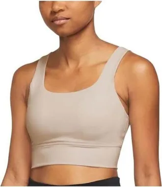 Nike (WMNS) Nike Zenvy Longline Medium Support Padded Sports Bra Beige DO6620-104