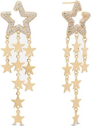 Eye Candy Los Angeles Celeste Star Cubic Zirconia Drop Earrings in Gold at Nordstrom Rack