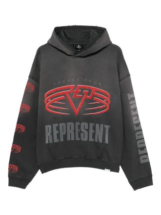 Represent graphic-print hoodie - men - Cotton - M - Black
