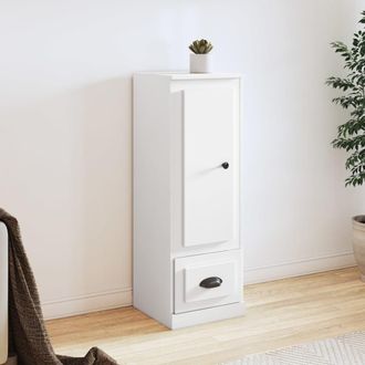 vidaXL Vidaxl - Aparador Alto Madera Contrachapada Blanco 36x35,5x103,5 Cm