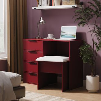 Welcome Furniture Havana Ready Assembled 4 Drawer Vanity in Red Matt - Welcome Furniture | TJ Hughes