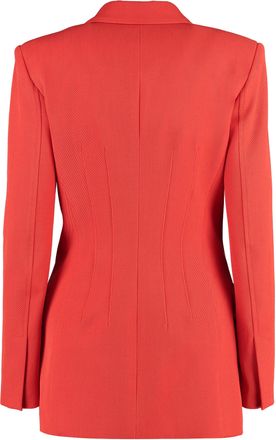 Genny Womens Double-Breasted Wool Blazer Red Blazers Jacket