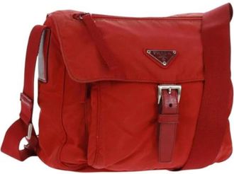Prada Pre-owned Cross Body Bags, female, Red, Size: ONE SIZE Pre-owned Nylon prada-bags