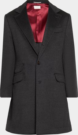 Brunello Cucinelli Men & apos;s Wool Single-Breasted Overcoat