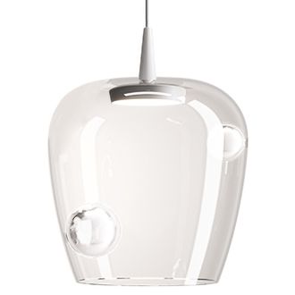 Zafferano Zafferano Lampada A Sospensione Bilia 27 Cm In Vetro Borosilicato Soffiato A Bocca Con Led Integrato 8w 3000k Dimmerabile A Taglio Di Fase Bianco