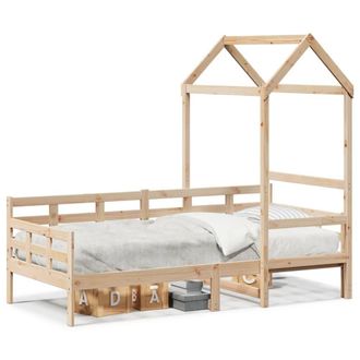 Berkfield Home Day Bed with Roof without Mattress 80x200 cm Solid Wood in Light Tan