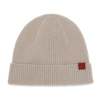 Kiton Berretto in Lana Merino a Coste - - Accessories - unisex - Beige - ONE SIZE
