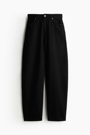H&M Barrel High Jeans - Schwarz