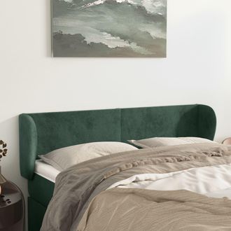 vidaXL Cabecero De Terciopelo Verde Oscuro 147x23x78/88 Cm Vidaxl