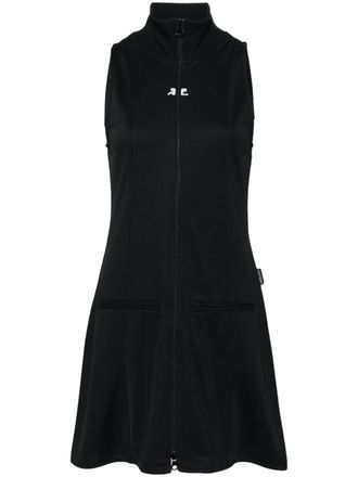 Courrèges Interlock logo-embroidered minidress - Black