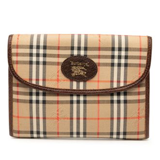 Burberry Tweedehands Haymarket Check Canvas Etui
