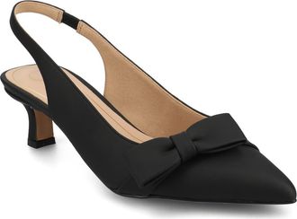 Journee Collection Paloma Slingback Pump in Black at Nordstrom Rack, Size 8.5