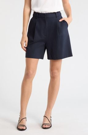 Rag & Bone Iris Pleated Front Ponte Shorts in Navy at Nordstrom Rack, Size 14
