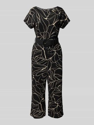 s.Oliver Black Label Regular Fit Jumpsuit in Culotte-L&auml;nge mit Flechtg&uuml;rtel in Black, Gr&ouml;&szlig;e 40