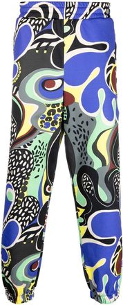 Moschino graphic-print track pants - men - Cotton/Polyester - 48 - Black