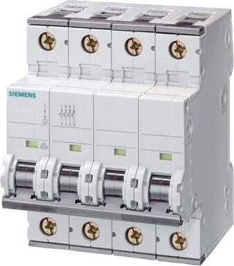 SIEMENS Interruptor De Circuito De 4p 63a 25ka Tipo C 4 M&oacute;dulos