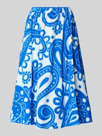 Seidensticker Seidensticker Midirock aus Baumwoll-Leinen-Mix in Royal, Gr&ouml;&szlig;e 34