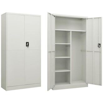 vidaXL Vidaxl - Armadio con Ripiani Grigio Chiaro 90x40x180 cm in Acciaio