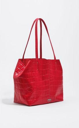 Bimba & Lola Medium Leather Shopper Bag in Red at Nordstrom