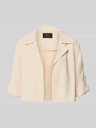 s.Oliver Black Label Slim Fit Kurzblazer aus Viskose-Mix in Beige, Gr&ouml;&szlig;e 40