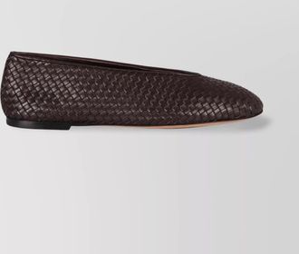 Bottega Veneta woven almond toe ballet flats