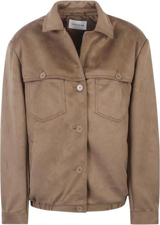 Frankie Shop Jassen, Dames, Bruin, S, Polyester, Hester Faux Suede Jacket