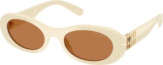 Miu Miu Brown Oval Ladies Sunglasses MU 06ZS 21D90Q 50