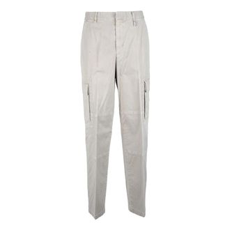 Fendi Broeken, Heren, Beige, S, Katoen, Katoen Elastaan Broek