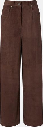 Brunello Cucinelli Pantalones anchos de ante