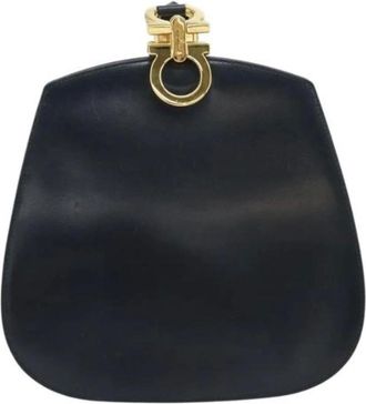 Ferragamo Pre-owned Clutches, female, Blue, Size: ONE SIZE Pre-owned Leather Shoulder Bag