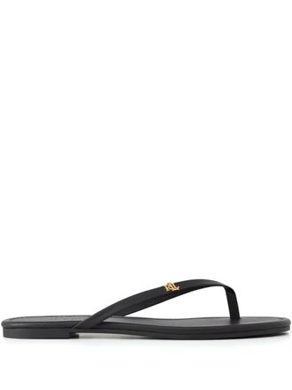 Lauren Ralph Lauren Infradito Raquel con logo - Nero