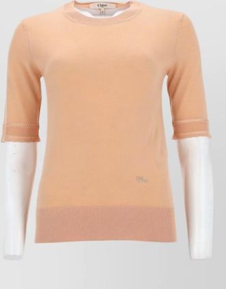 Chlo&eacute; wool slim-fit short-sleeve jumper