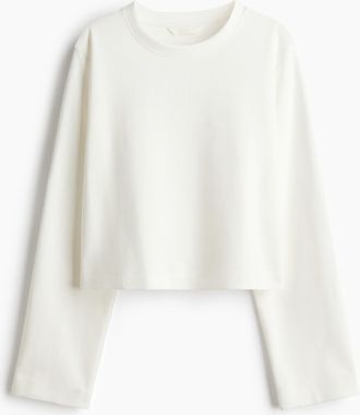 H&M Kurzshirt aus Interlockjersey - White