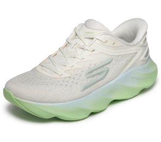 Skechers Womens Aero Burst Slip Ins Running Trainer, Off White/Green, 7 UK