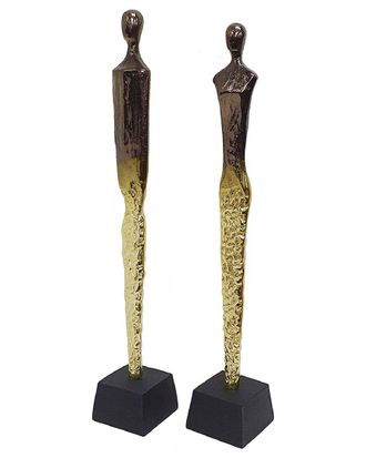 A&B Home Discontinued A&B Home Old World Aluminum Human Statuaries, Set Of 2