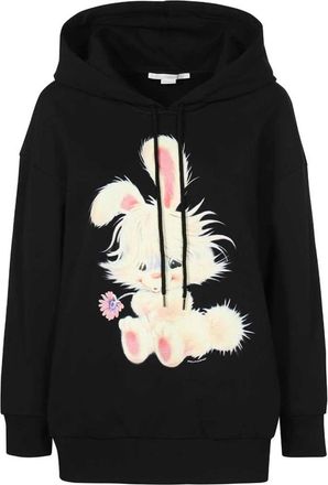 Stella McCartney Katoenen hoodie met frontprint - Dames - Hoodies - Zwart - 3XS - Katoen - Hoodies & sweatvesten