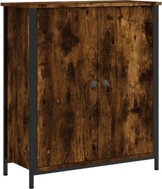 vidaXL Aparador De Madera De Ingenier&iacute;a Roble Ahumado 70x30x80 Cm Vidaxl