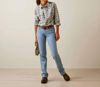 Ariat Womens Rebar Flannel Durastretch Shirt In White/multi