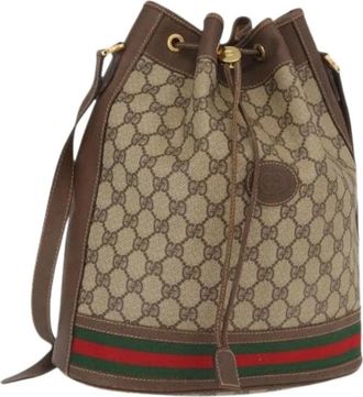 Gucci Pre-owned Bucket Bags, female, Beige, Size: ONE SIZE Pre-owned Bucket Bag