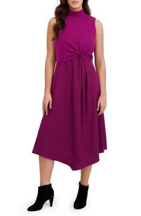 London Times Knit Popover A-Line Dress in Purple Pot at Nordstrom Rack, Size X-Large