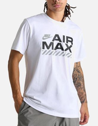 Nike Mens Nike Air Max Mens T Shirts Short Sleeve Crew Neck Regular Fit Casual Graphic Tee - White - Size: 42