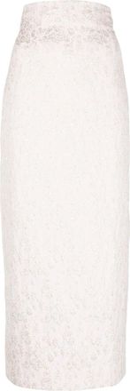 Philosophy di Lorenzo Serafini jacquard pencil skirt - women - Polyester/Polyamide/Polyamide - 44 - Pink